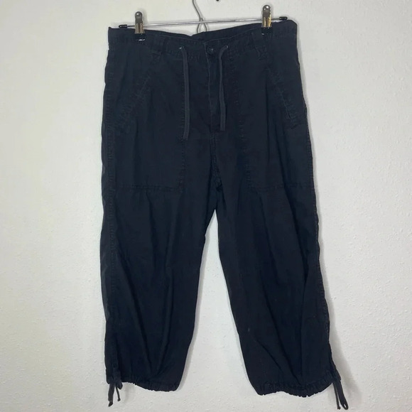 Divided by H&M Womens Black Cargo Trouser Pants Size 6 Drawstring Pockets - Picture 1 of 10